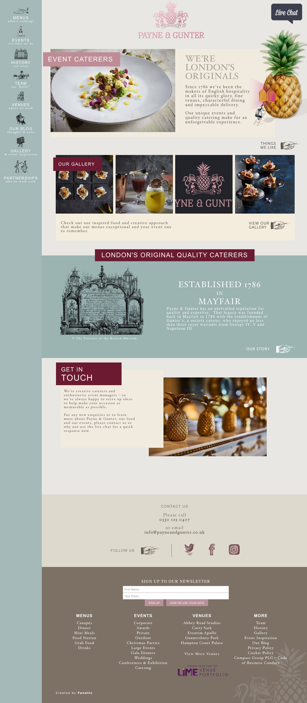 Screenshot of Payne and Gunter homepage