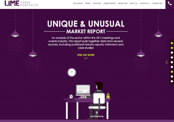 Screenshot of Lime Venue Portfolio One-Pager