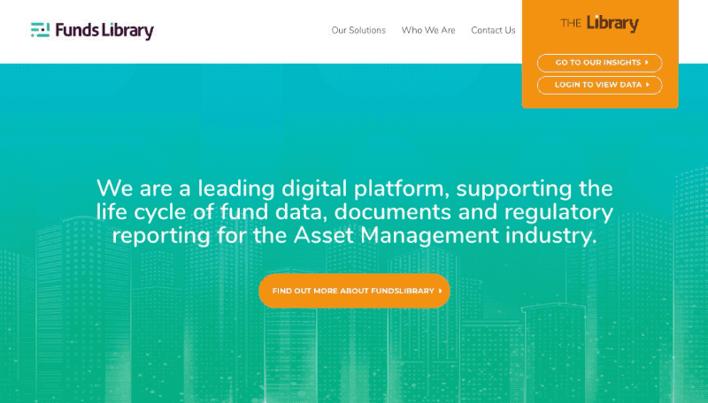 Screenshot of Funds Library homepage