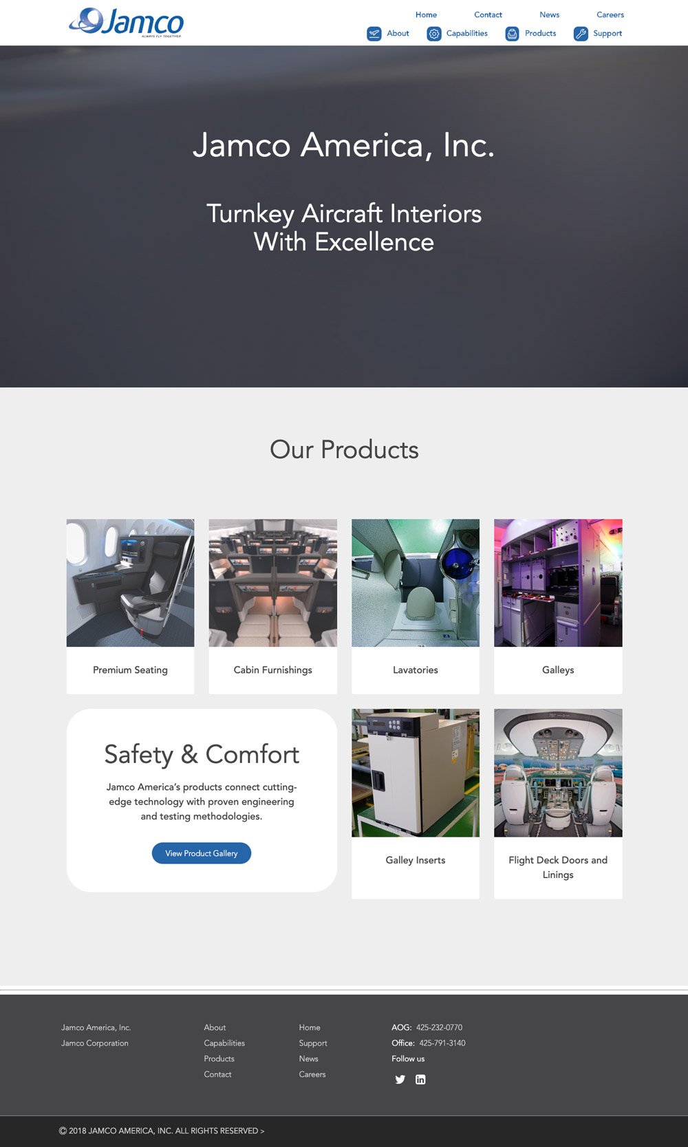 Screenshot of Jamco Homepage