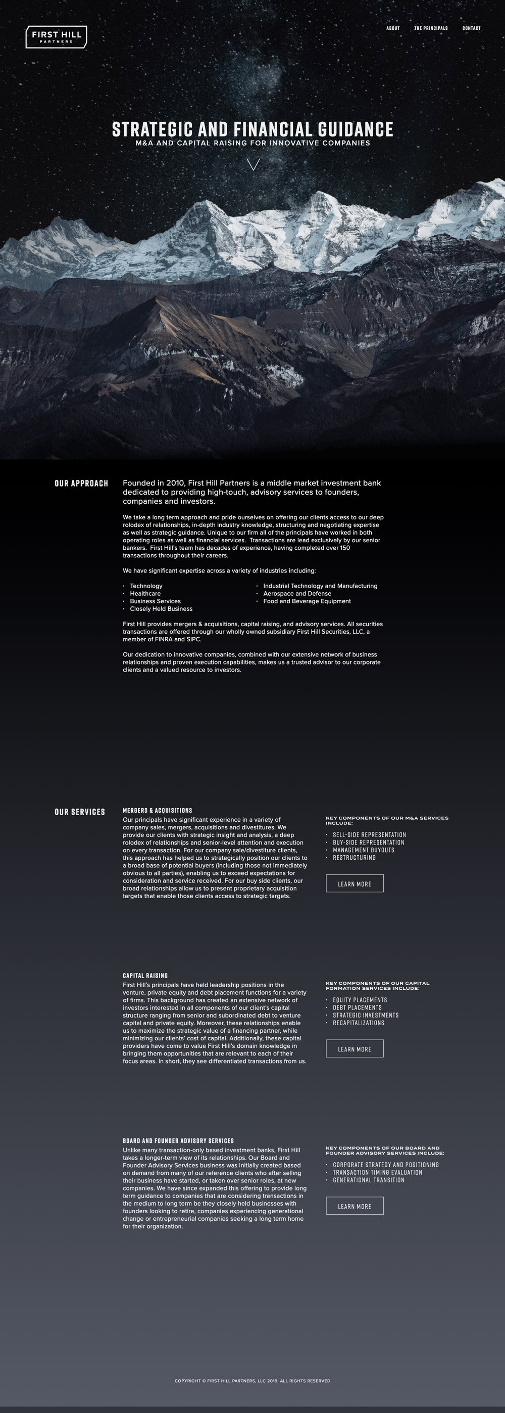 Screenshot of First Hill Homepage