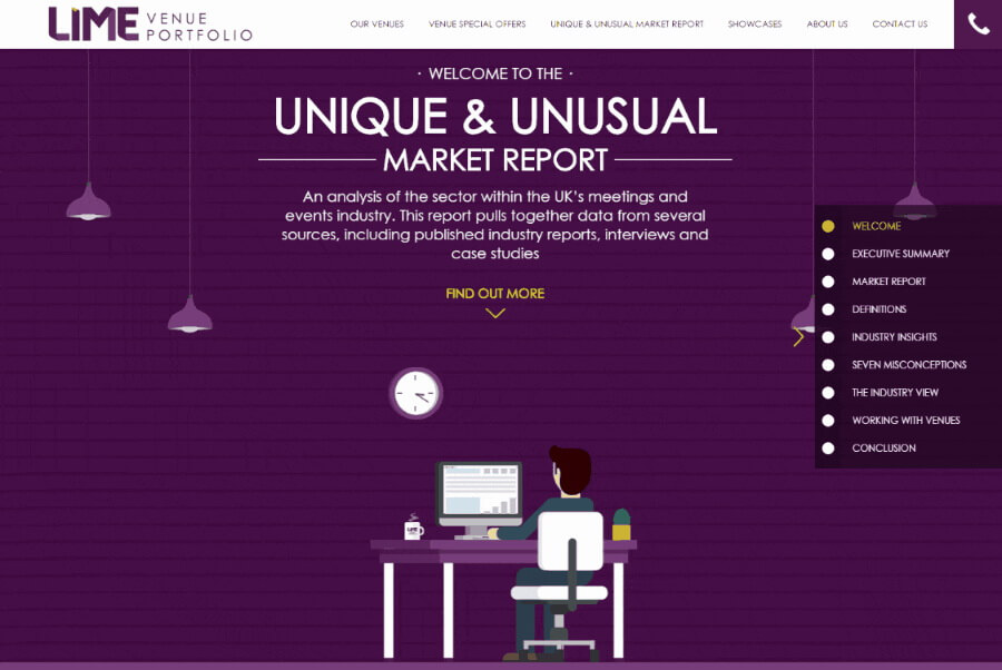 Screenshot of Lime Venue Portfolio one-pager