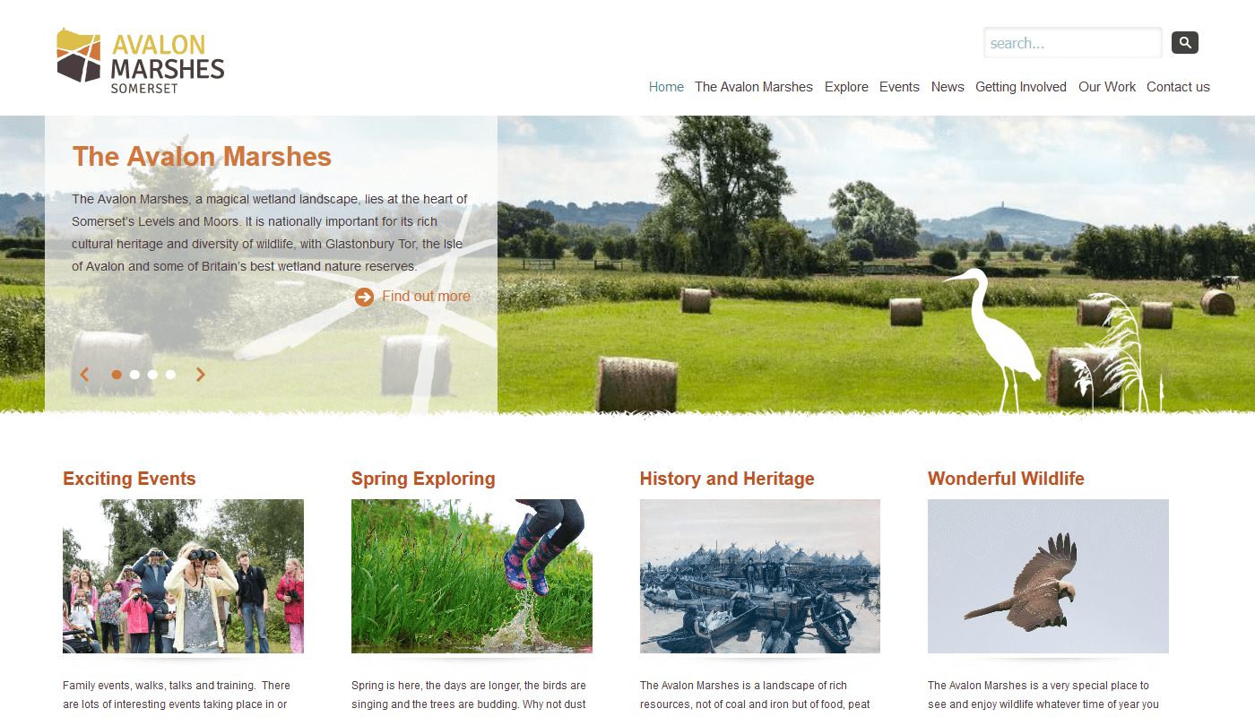 Screenshot of avalon marshes Homepage