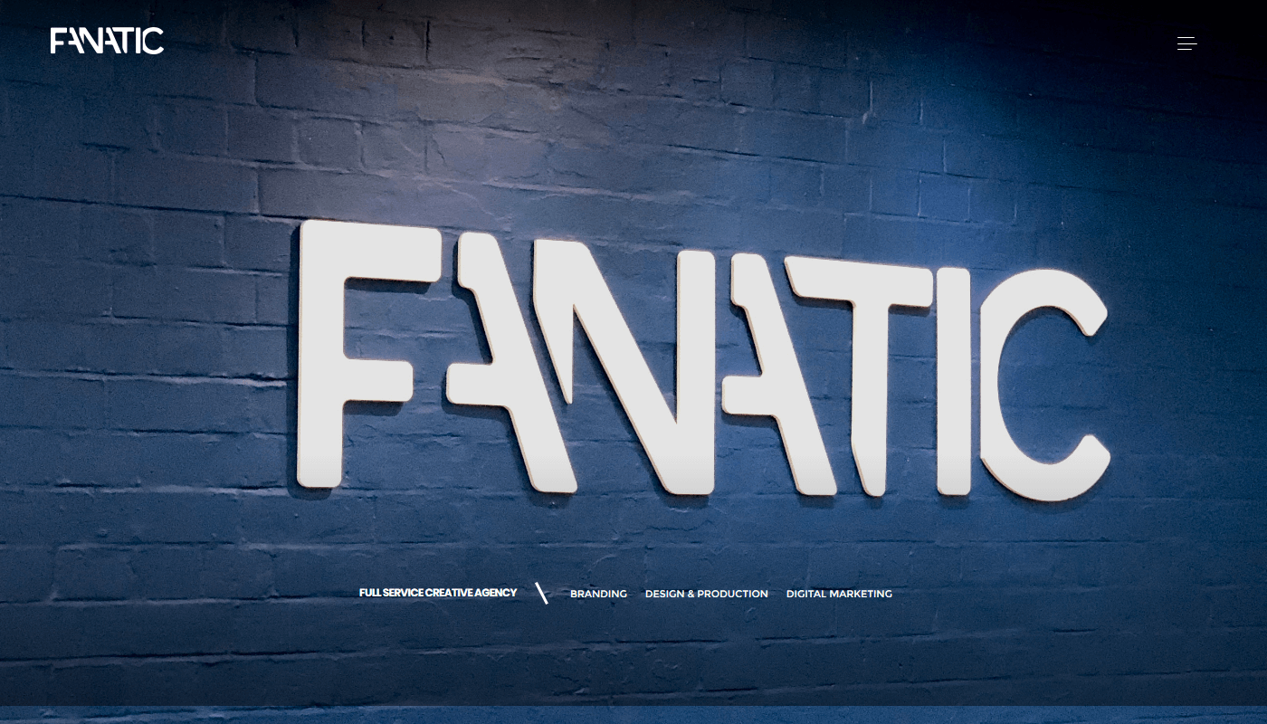 Screenshot of fanatic design Homepage