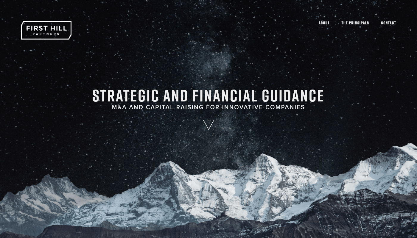 Screenshot of first hill Homepage