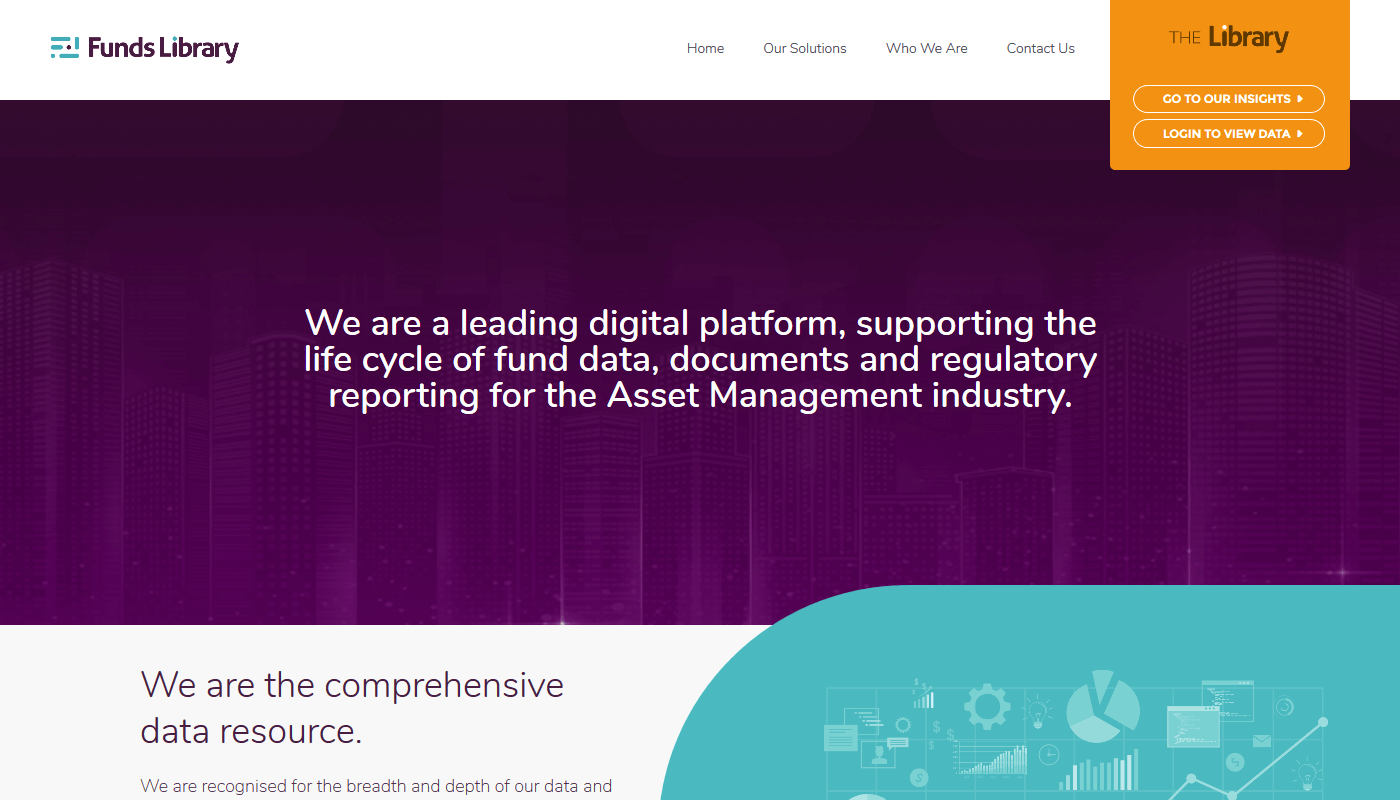 Screenshot of funds library Homepage