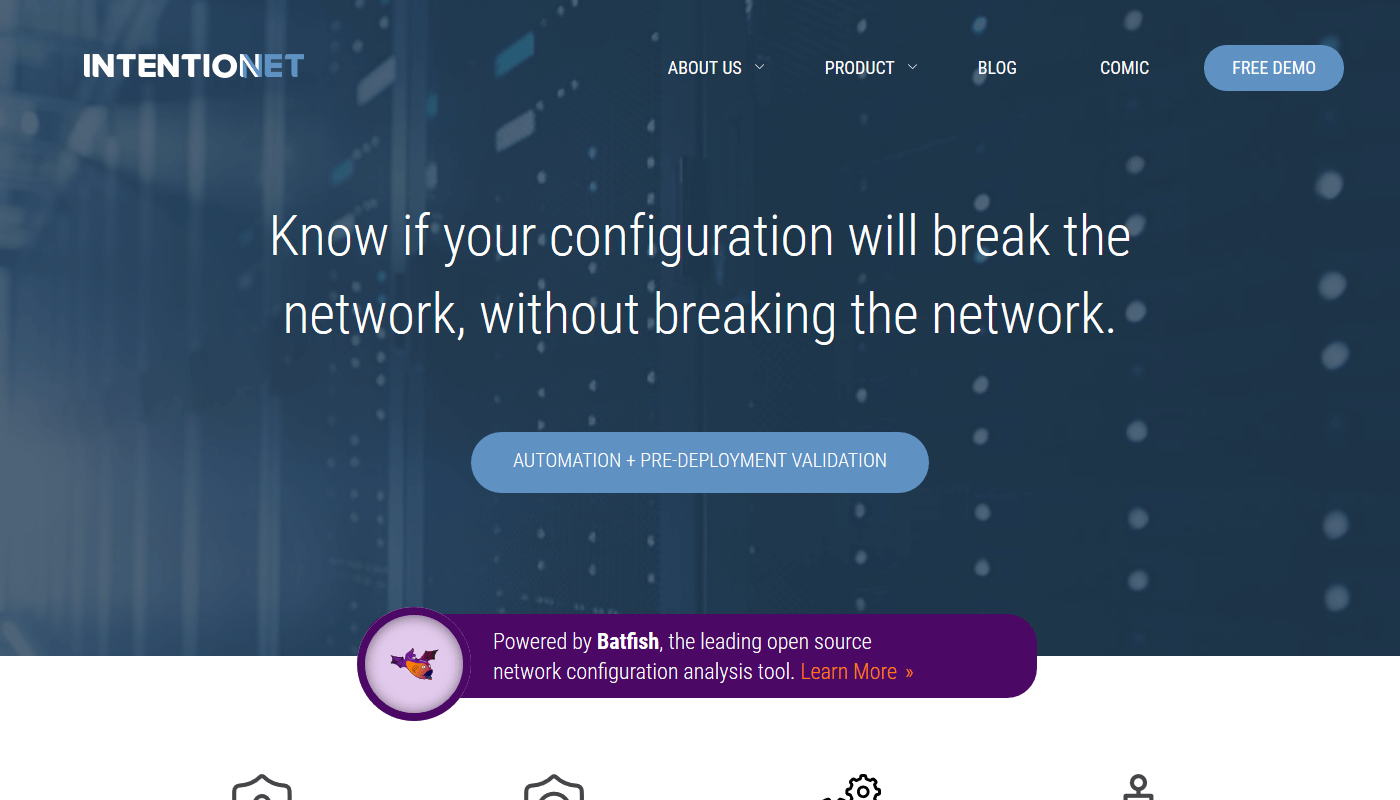 Screenshot of intentionet Homepage