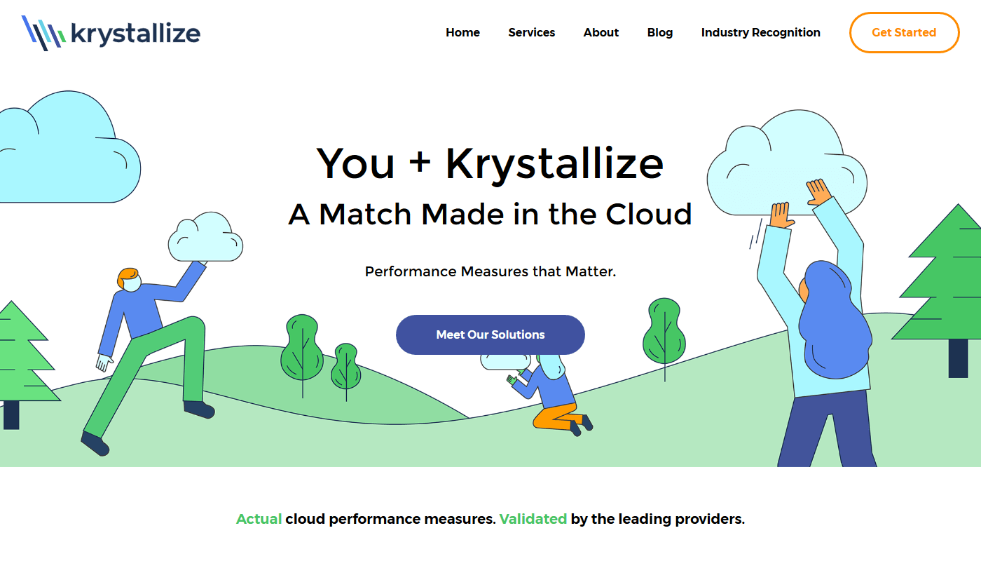 Screenshot of krystallize Homepage
