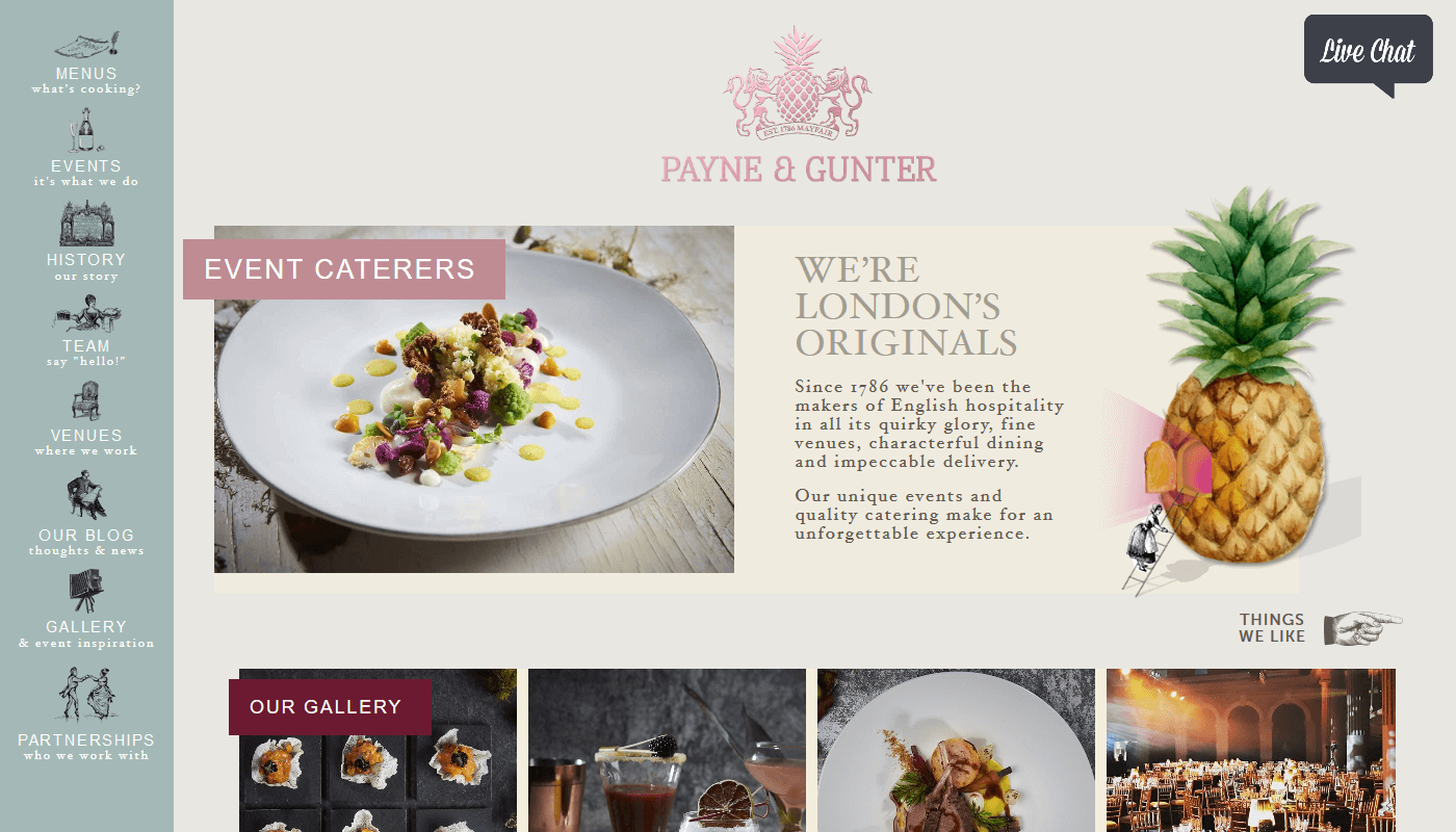 Screenshot of payne and gunter Homepage