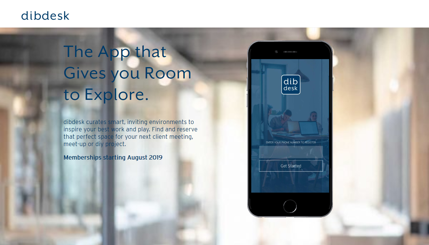 Screenshot of dibDesk Homepage