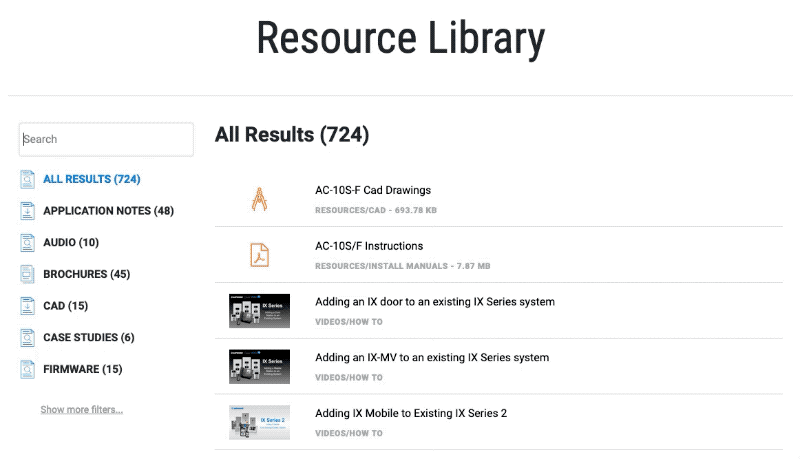 Animated screenshot of Aiphone search page showing live reload of search results