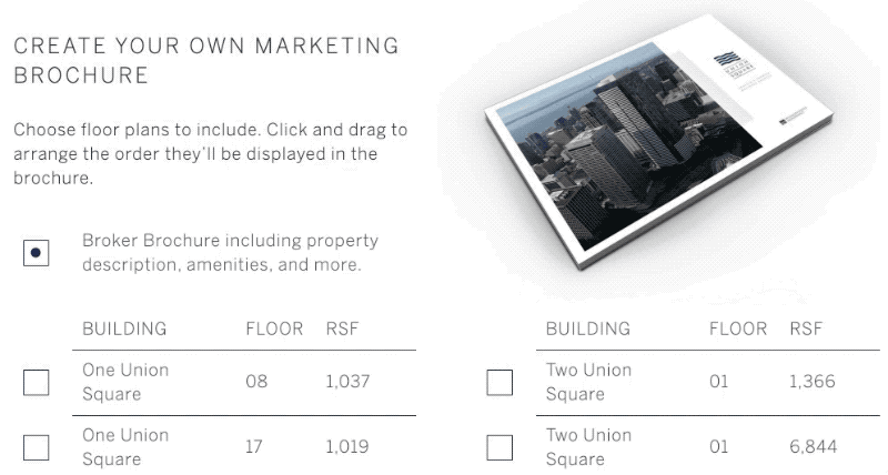 Screenshot of Union Square Brochure Builder