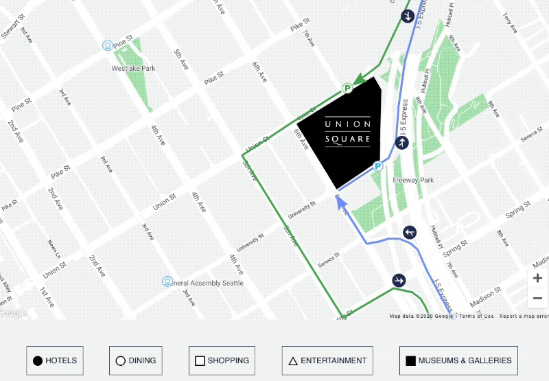 Screenshot of Union Square neighborhood map