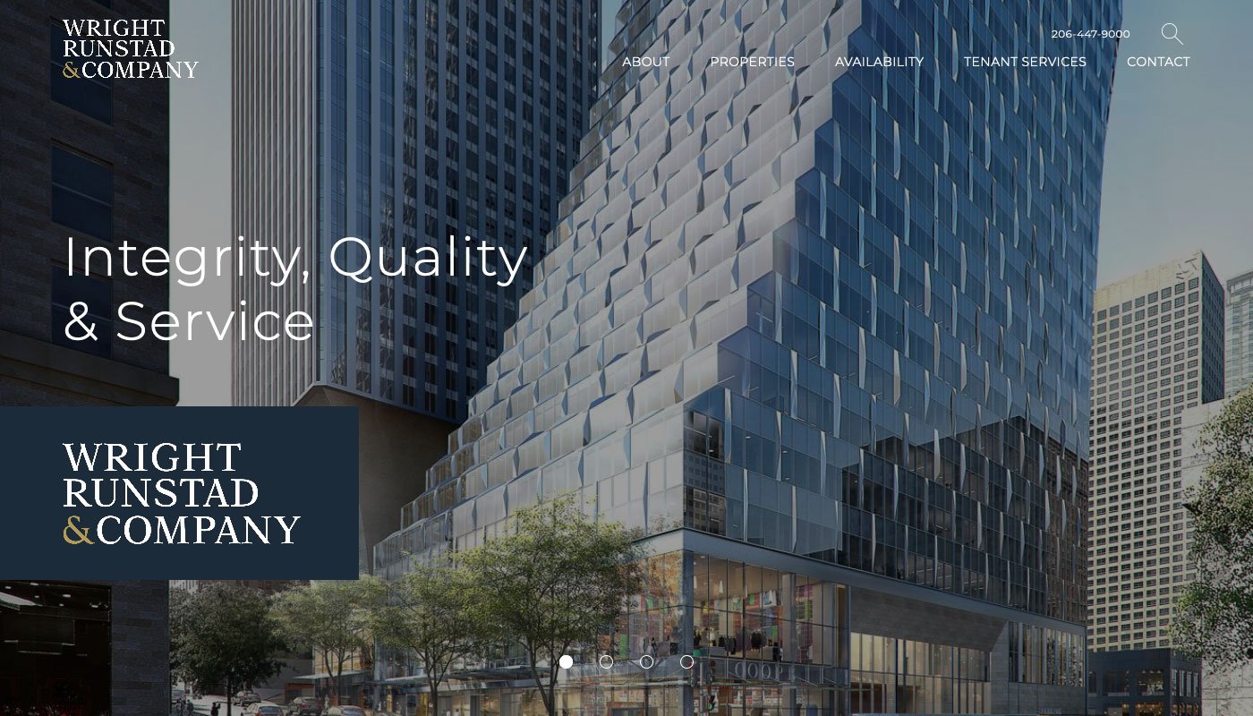 Screenshot of Wright Runstad homepage