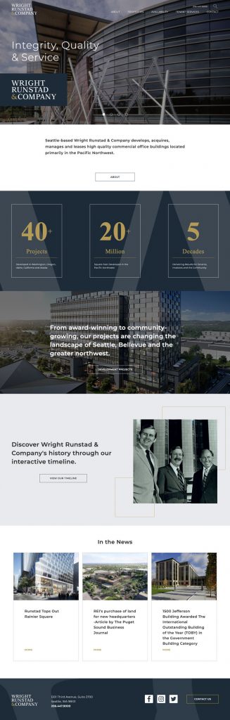 Screenshot of Wright Runstad homepage