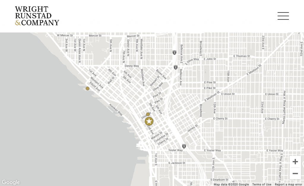 Screenshot of Wright Runstad location map