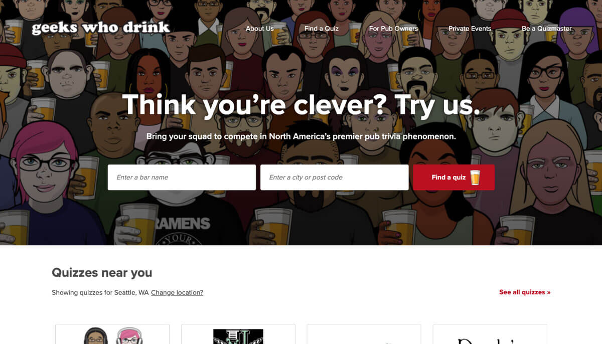 preview of geeks who drink home page