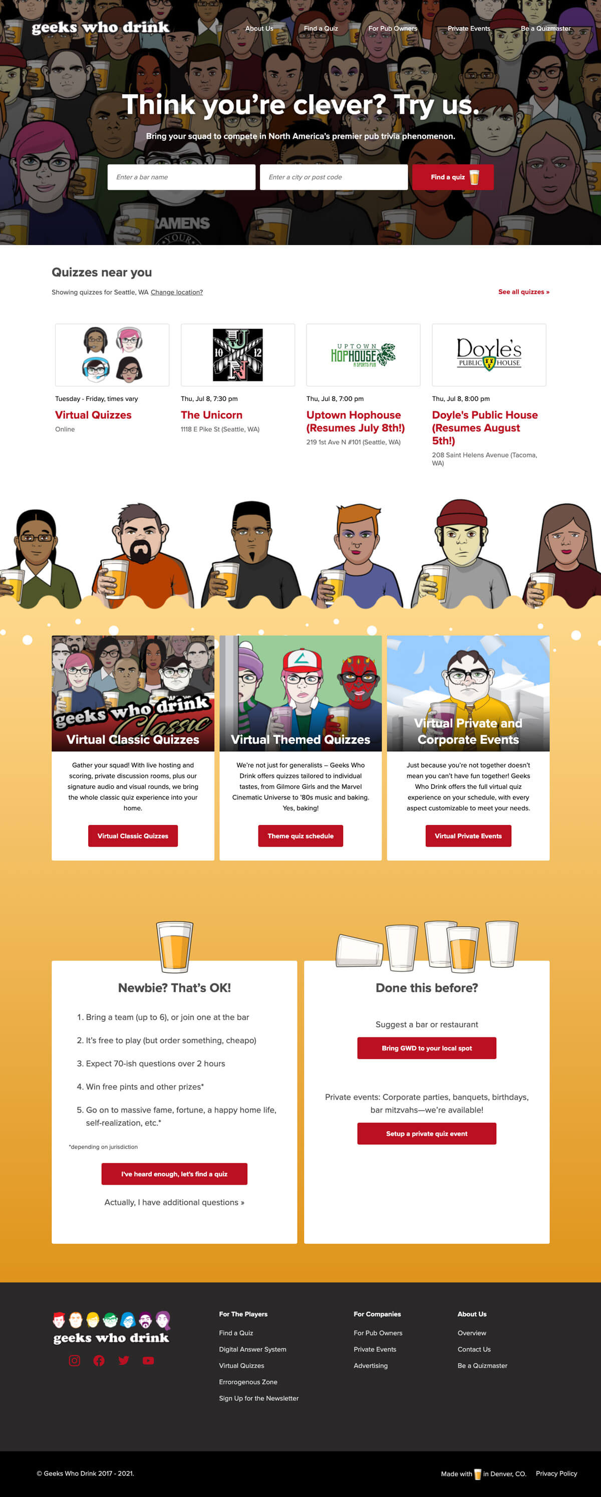 preview of geeks who drink homepage