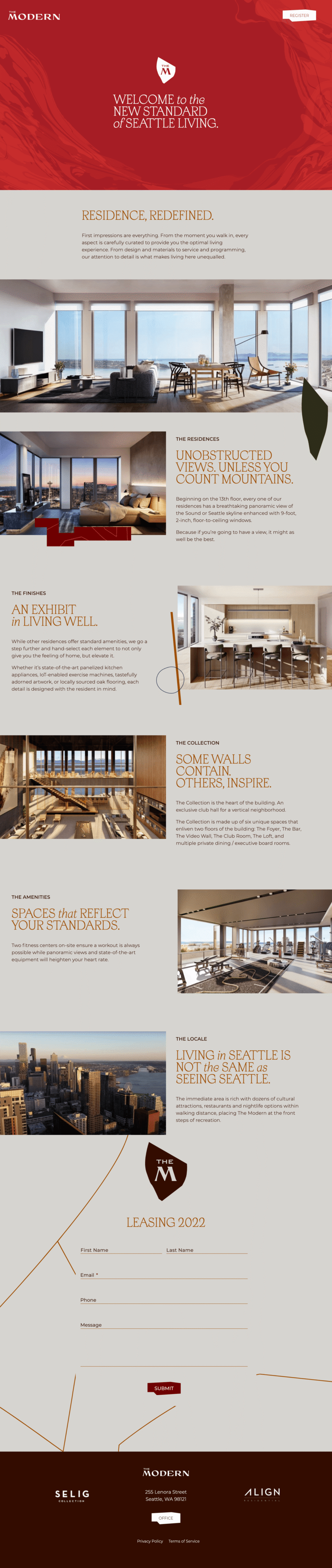 preview of the modern website