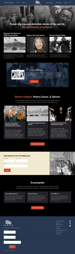 Preview of Densho home Page