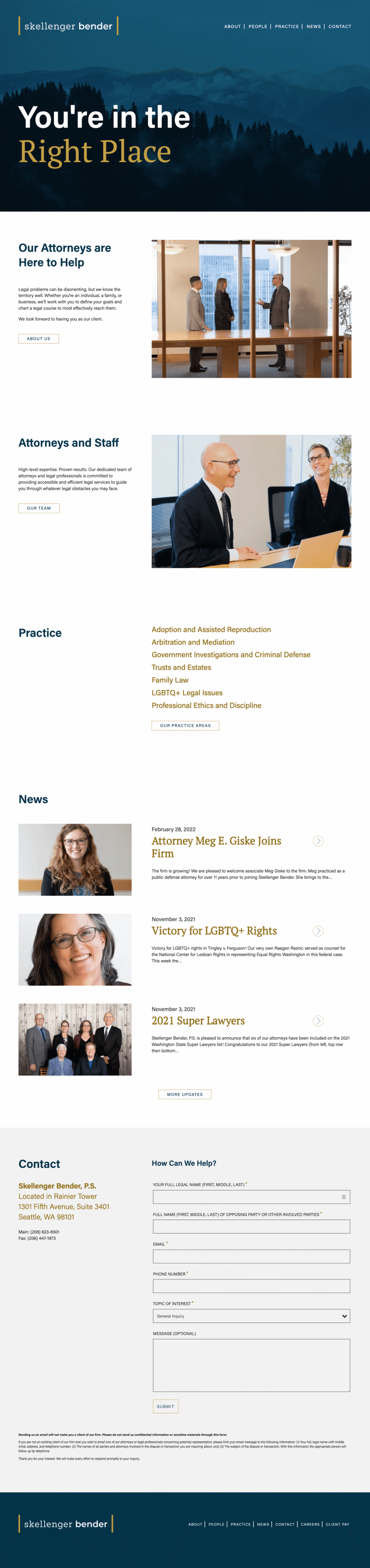 Skellenger Bender Website Screenshot